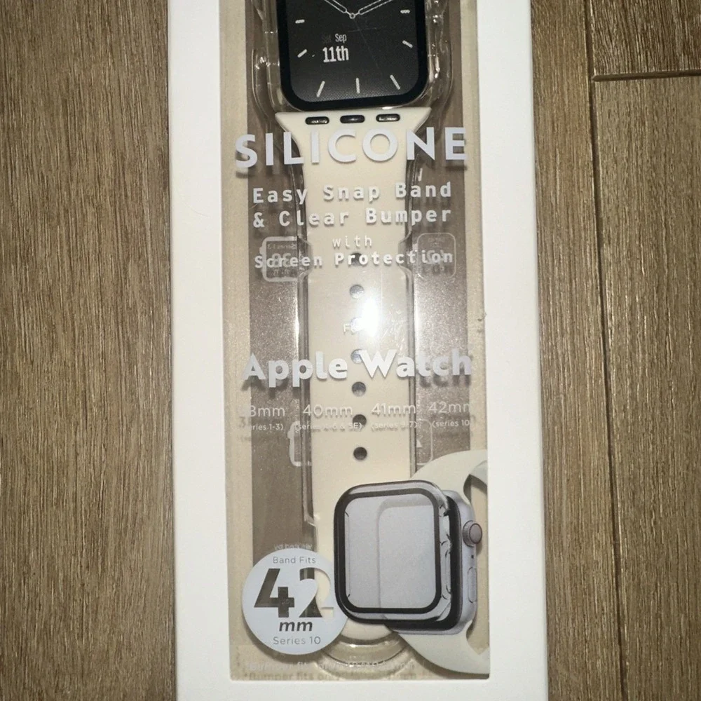 Silicone Watch Band + Clear Bumper For Apple Watch